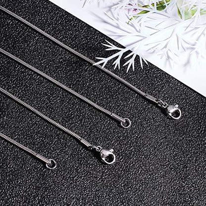 arricraft 10PCS 18 Inches Stainless Steel Chains with Lobster Claw Clasps 1.5mm Snake Chains for Necklace DIY Jewelry Making-Stainless Steel Color
