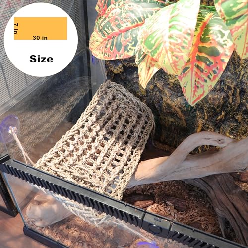 Bearded Dragon Hammock Lizard Tank Accessories Reptile Lounger Amphibian Habitat Décor for Chameleon, Geckos, Snakes, Hermit Crab, Lguana Reptiles, Tortoises - size: 30"