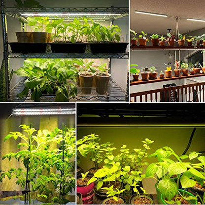 LED Plant Grow Lights Strips for Indoor Plants Full Spectrum with Auto ON & Off Timer, T5 Sunlike Grow Lights Bar Growing Lamps for Greenhouse Shelves Hydroponics Succulent, 4 Dimmable Levels - size: L/6pcs