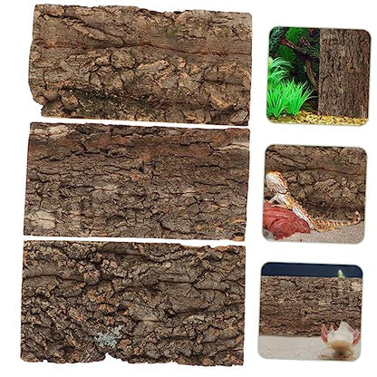 Ipetboom 6pcs Bark Decorative Background for Aquarium and Reptile Tanks Lifelike Terrarium Wall Decor for Bearded Dragons Frogs and Snakes