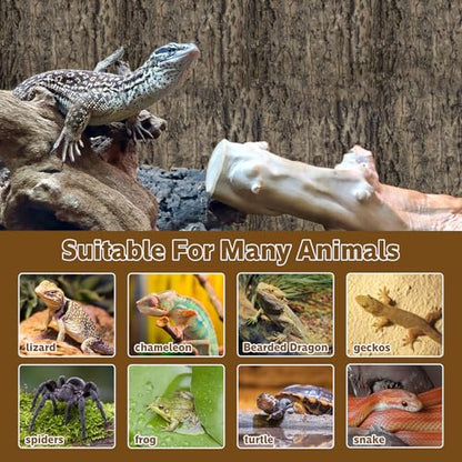 2PCS Cork Terrarium Background 15.7x11.8in Natural Cork Large Bark Backdrop Reptile Climbing Mat Habitat Decor for Spider Lizard Chamelon Turtle Beared Dragon