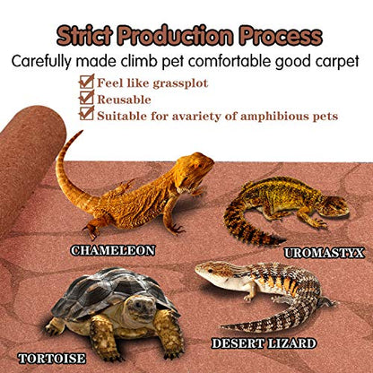 Reptile Carpet 40 Gallon 2 Pack for Bearded Dragon Tank Accessories,Enclosure Terrarium Liner Bedding Mat for Lizard,Gecko,Snake,Chameleons,Tortoise with Tweezers Feeding Tong(36 * 18in) - size: new（36inx18in）