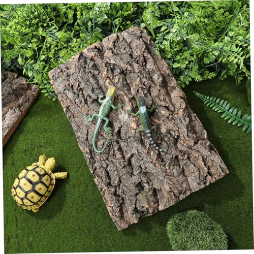 2 Pcs Cork Bark Aquarium Decoration for Fish Tank Ornament Natural Tree Trunk Terrarium Background and Climbing Bark Reptile Habitat Decor for Snake and Gecko Fade Resistant Fish