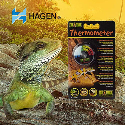 Exo Terra Thermometer for Reptile Terrarium – Provides Temperatures in Both Celsius and Fahrenheit (Pack of 3) - size: One Size (Pack of 3)