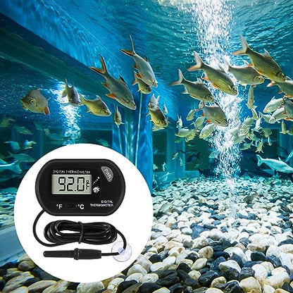 4Pcs Aquarium Thermometer Fish Tank Thermometer Reptile Fahrenheit Terrarium Water Temperature Indicator Test Digital with LCD Display Fahrenheit/Celsius - color: 4PCS