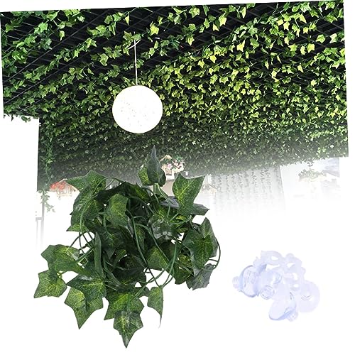 2m Jungle Vines Artificial Leaf Decor for Reptiles Habitat Accessories with Suction Cups for Lizards Frogs Snakes and More Flexible Rattan Strips for Terrarium
