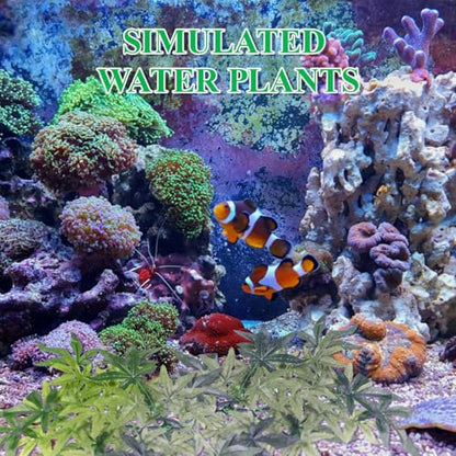 Aquarium Reptile Plants Artificial Plastic Leaves Hanging Silk Terrarium Plant with Suction Cups,Simulation Landscape Decorations for Bearded Dragons,Lizards,Geckos,Snake