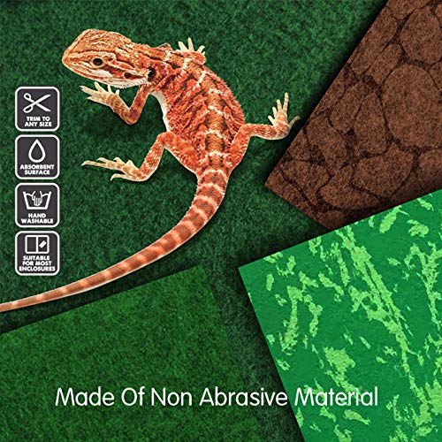 2PCS Reptile Carpet 20 Gallon, Pet Terrarium Liner, Reptiles Cage Mat/Substrate for Snakes, Chameleons, Geckos and Bearded Dragon Tank Accessories with Tweezers Feeding Tongs Desert(30*12in) - size: 30in*12in