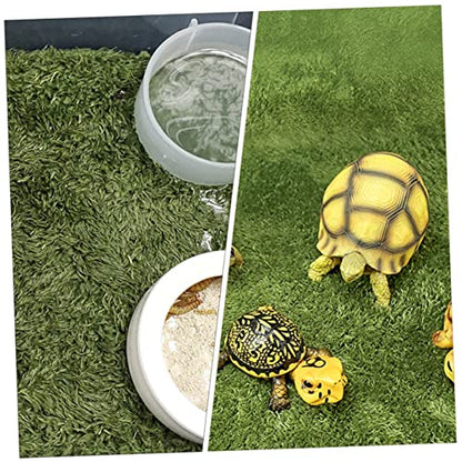 Yardwe Turtle Tank Decorations Reptile Decor Snake Habitat Mat Fake Lawn Mat Reptile Heat Pad Washable