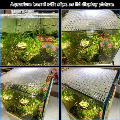 4 Aquarium lid Hood Fish Tank top Cover Terrarium lid Plastic Grid Panel Egg Crate Grate 6 Aquarium Glass Cover Board Clip