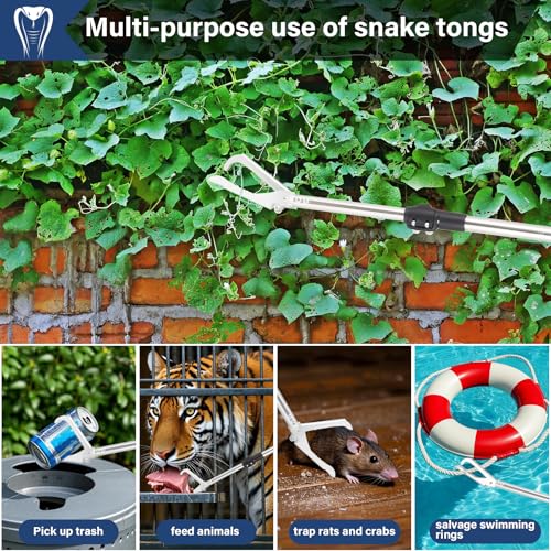 69" Professional Snake Grabber Tools, Snake Catcher Tongs Rattlesnake Copperheads Grabber Keep Spacing Reptile Snake Tools Sponge Handle Wide Jaw Without Harm Move Suit For Chicken Coops Yards Farms