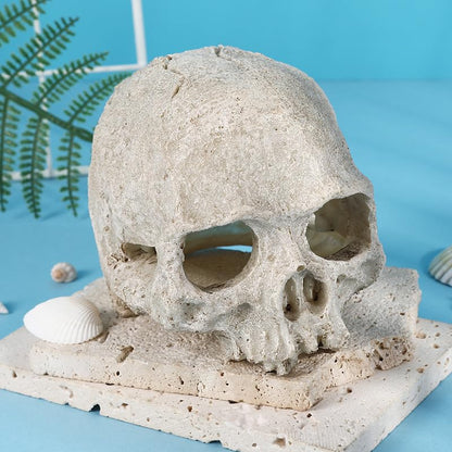 Halloween Aquarium Landscape Skull Aquarium Skull Artificial Skeleton Decoration for Home Décor Aquarium Fish Tank Landscape Collectible Teaching Prop