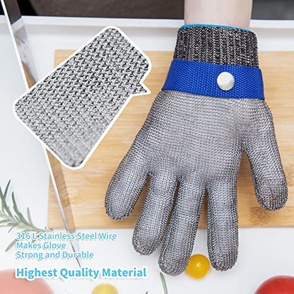 ARCLIBER Level 9 Cut Resistant Glove Stainless Steel Wire Metal Mesh Butcher Glove for Meat Cutting Oyster Shucking Chopping and Peeling - size: Small