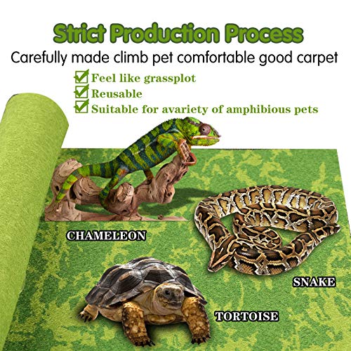 Reptile Carpet, 36 * 18in Pet Terrarium Liner,Reptiles Cage Mat/Substrate for Snakes, Chameleons, Geckos ands Kitchen Use(2sheets) with Tweezers Feeding Tongs - size: new-40Gallon(36*18in)