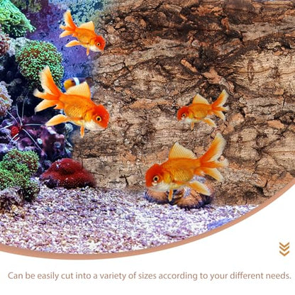 POPETPOP Terrarium Bark Background 3-Pack Natural Cork Aquarium Decor Reptile Tank Accessory 7.87X3.93X0.47In Reusable Bark Wall for Bearded Dragon Fish Tank Background