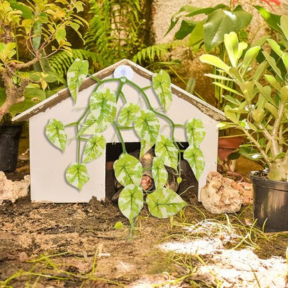 Cabilock Reptile Climbing Decor Artificial Terrarium Plants with Suction Cups Hanging Simulation Vines for Lizard Habitat and Snake Tank Pet Supplies