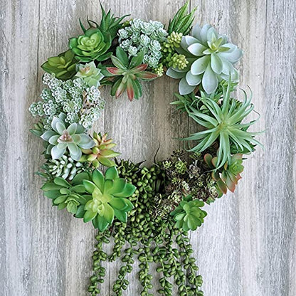 Supla 4 Pcs Artificial Hanging Succulents Faux Burro's Tail Picks Trailing String of Pearls Succulents Fake Greenery Sprays for Basket Planter Centerpiece Floral Arrangement Indoor Outdoor Decor