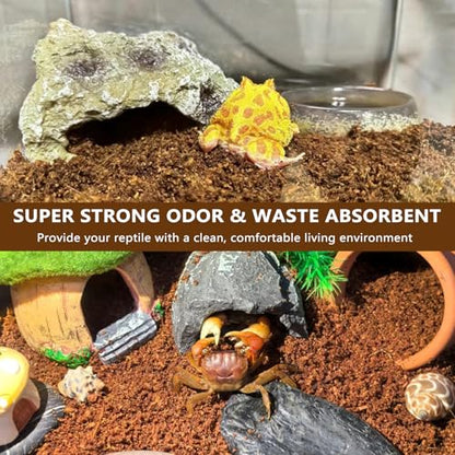 BNOSDM Reptile Soil Substrate,Natural Terrarium Bedding,Snake Bedding,Fluffy Reptile Tank Substrate for Tortoise Hermit Crab Tarantulas Lizards - color: 0.79gal