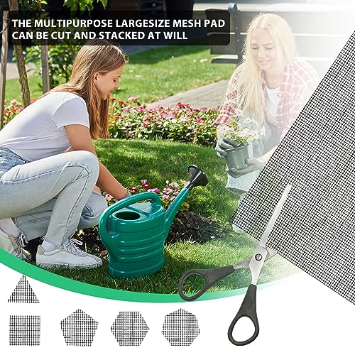 Mozeat Lens 5pcs Black Rectangular 11.8*7.8 inches Mesh Flower Pot Hole Mesh Pad for Indoor & Outdoor Plants - color: 5pcs Rectangular