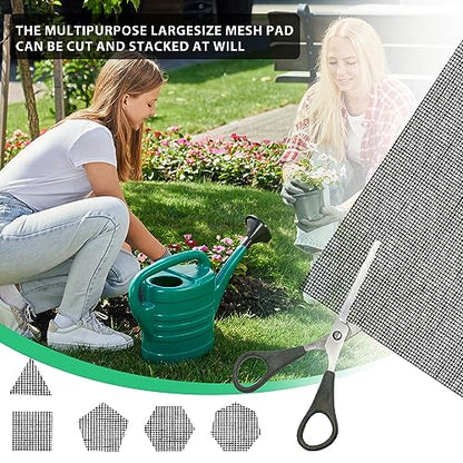Mozeat Lens 5pcs Black Rectangular 11.8*7.8 inches Mesh Flower Pot Hole Mesh Pad for Indoor & Outdoor Plants - color: 5pcs Rectangular