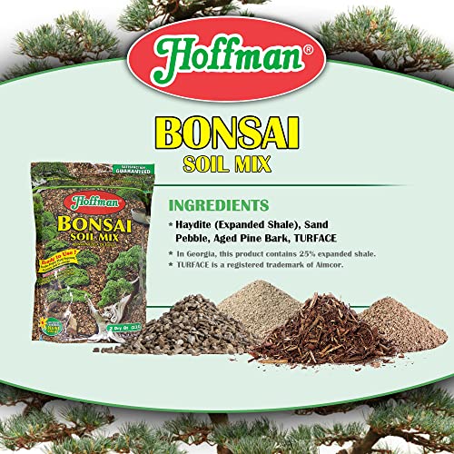 Hoffman Ready to Use Bonsai Soil Potting Mix to Provide Proper Support, Moisture, and Drainage, 2qt Bag, 2 Pack - size: 2 quarts