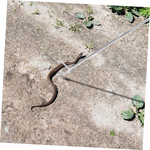 Stainless Steel Snake Catcher Tongs Snake Grabber Tool with Wide Jaw for Handling and Catching Reptiles Ideal Snake Hook for Outdoor Use