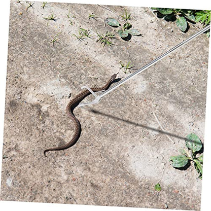 Stainless Steel Snake Catcher Tongs Snake Grabber Tool with Wide Jaw for Handling and Catching Reptiles Ideal Snake Hook for Outdoor Use