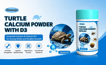 Turtle Calcium Powder with D3 – 80g – High Calcium + Vitamin D3 – Phosphorus-Free – Prevents MBD for Turtles – Dust on Food or Insects