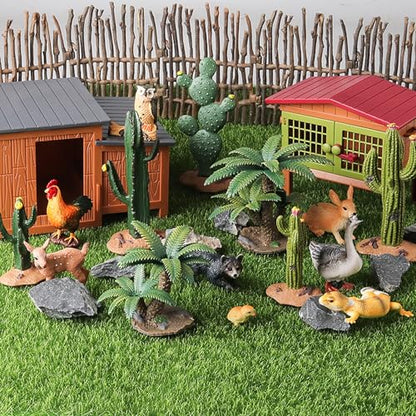 EOIVSH Desert Diorama Supplies with Cactus Kit and Model Palm Tree, Artificial Greenery Plant Cacti Decoration, Desert Diorama Project Sandbox Cake Topper Landscape Scene - style: Cactus and Palm Tree