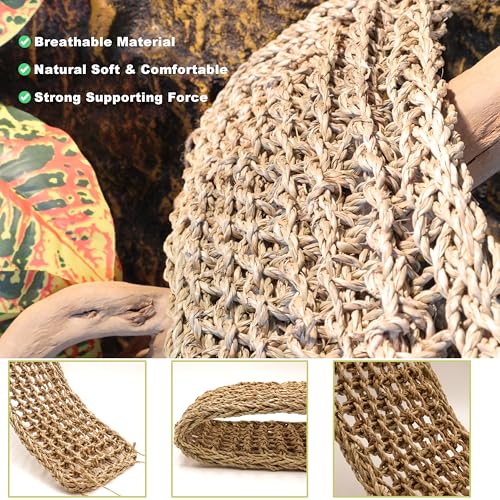 Bearded Dragon Hammock Lizard Tank Accessories Reptile Lounger Amphibian Habitat Décor for Chameleon, Geckos, Snakes, Hermit Crab, Lguana Reptiles, Tortoises - size: 30"+30"