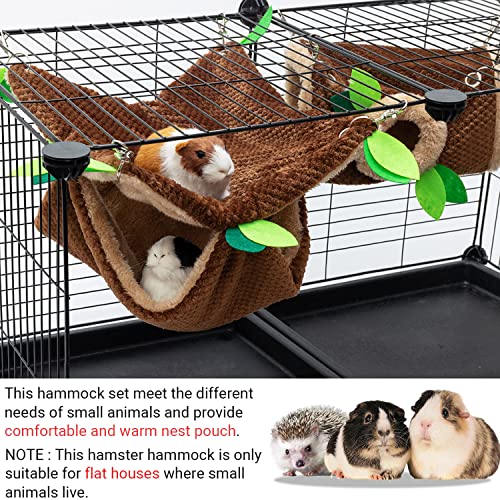Small Animal Hammock - Hanging Hammock & Tunnel Hideout for Guinea Pig Hamster Parrot Rat Chinchilla - Warm Swing Plush Cage Bed Washable Pet Hammock - size: One Size