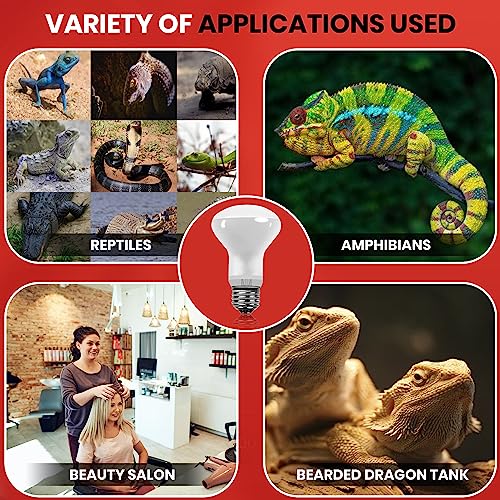 50 Watt Reptile Heat Bulb, 50 Watts UVA Basking Light Bulbs for Reptiles, Terrarium Basking Heat Lamp for Bearded Dragon,Lizard,Turtle,Snake, UVA Reptile Light Bulb E26 Base 2 Pack - style: 50WR20-WHITE-2PK