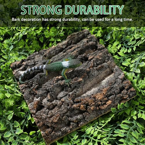 4Pcs Reptile Cork Bark Tank Decor Natural Terrarium Background for Gecko Lizard Bearded Climbing Habitat 5.90X5.90X0.78In
