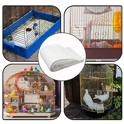 Buryeah 200 Pcs Bird Cage Papers Liner Disposable Non Woven Parrot Bird Pad, Precut Absorbent Bird Paper, Pet Cages Cushion Accessories for Parrot Canary Finch Macaw Parakeet, 22.8 x 11.1''