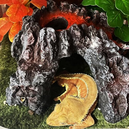 Leopard Gecko Tank Accessories Snake Hide Reptile Hide Terrarium Decor Resin Terrarium Suitable for Snakes/Leopard Guards/Spiders/Crested Geckos