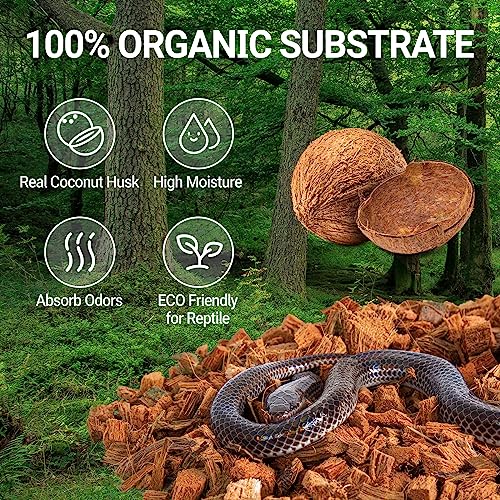 REPTI ZOO 72 Quart Reptiles Coconut Chip Substrate, Coco Husk Reptiles Bedding for Ball Python, Snakes, Geckos, Lizards, Tortoises, Frogs | Terrarium Tanks Substrate - style: Coconut Chip Substrate