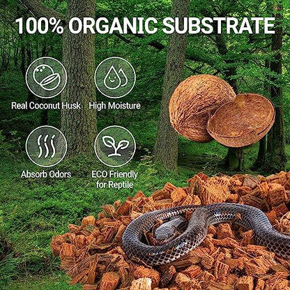 REPTI ZOO 72 Quart Reptiles Coconut Chip Substrate, Coco Husk Reptiles Bedding for Ball Python, Snakes, Geckos, Lizards, Tortoises, Frogs | Terrarium Tanks Substrate - style: Coconut Chip Substrate