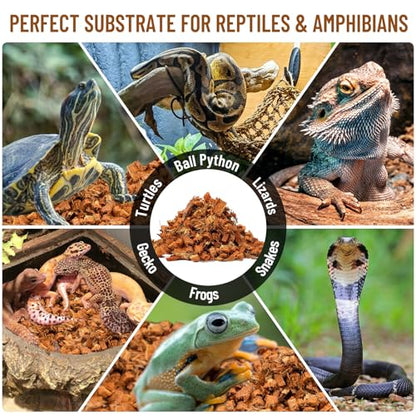 Riare 10LB Coconut Chip Substrate for Reptiles, 72 Quart Coconut Fiber Substrate Coco Chips Substrate Coconut Husk Bedding for Snakes, Tortoises, Ball Python, Bearded Dragon, Geckos, Lizards, Frogs - color: 1 Pack-10LB