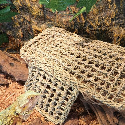 Bearded Dragon Hammock Lizard Tank Accessories Reptile Lounger Amphibian Habitat Décor for Chameleon, Geckos, Snakes, Hermit Crab, Lguana Reptiles, Tortoises - size: 16"+7"