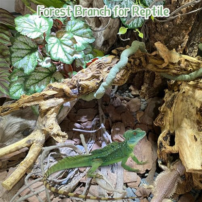 Reptile Climbing Branch with Cork Branch for Reptiles Climbing Branches 2 Pack Natural Tree Frog Cork Wood Stick Crested Geckos Habitat Decor