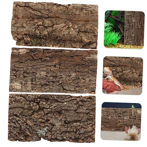 ORFOFE 4Pcs Natural Cork Bark for Reptile Tanks Terrarium Decor for Bearded Dragons Lizards and Aquatic Enclosures Enhances Habitat Aesthetics and Health