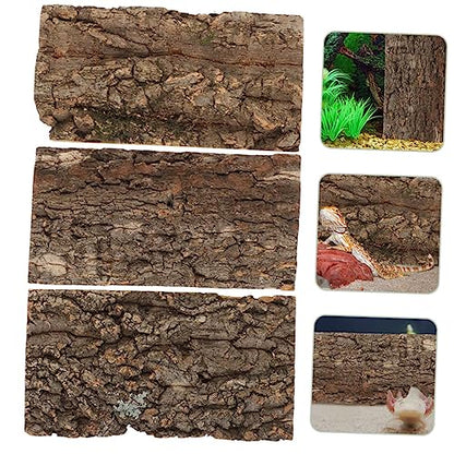 ORFOFE 4Pcs Natural Cork Bark for Reptile Tanks Terrarium Decor for Bearded Dragons Lizards and Aquatic Enclosures Enhances Habitat Aesthetics and Health