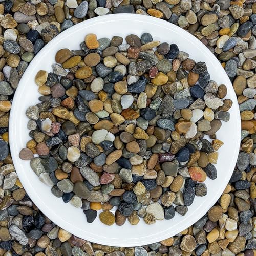 SIDONG 20LB Natural Aquarium Gravel, Small River Rocks for Fish Tank, Garden & Vase Decor - 1/4 Inch Pea Gravel, 4-8mm Polished Stones for Landscaping, Potted Plants, Terrarium - color: 20lb, size: 4-8mm