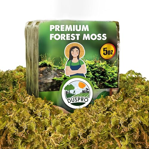 DUSPRO 5oz Dried Moss for Potted Plants, Forest Orchid Moss for Potting Mix, Sphagnum Potting Moss for Plants Indoor, Real Moss Soil Cover for Houseplant - color: 5 OZ