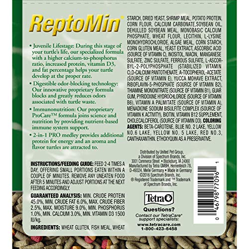 Tetra TetraFauna PRO ReptoMin Pro Sticks Juvenile Turtle Formula Daily Diet for Aquatic Turtles, 12 oz - size: 12 Ounce (Pack of 1), style: Juvenile Turtle
