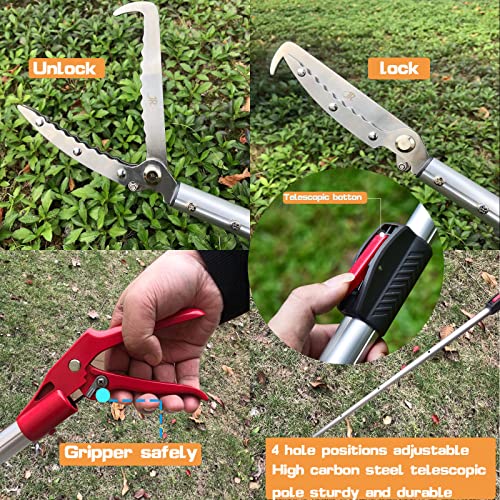 7.3ft Snake Catcher Tongs Grabber Professional Traps Stick Heavy Duty Auminum Alloy Pick-up Handing Tools