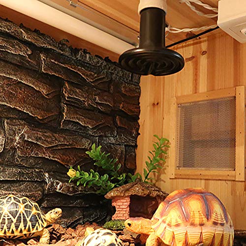 Reptile Heating Lamp Bulb 2pcs Amphibian Ceramic Infrared Heat Lamp Emitter with no Light for Brooder Chicken Coop, Hedgehog, Iguana Lizard Bearded Dragon Turtle Snake(Black, 75W)