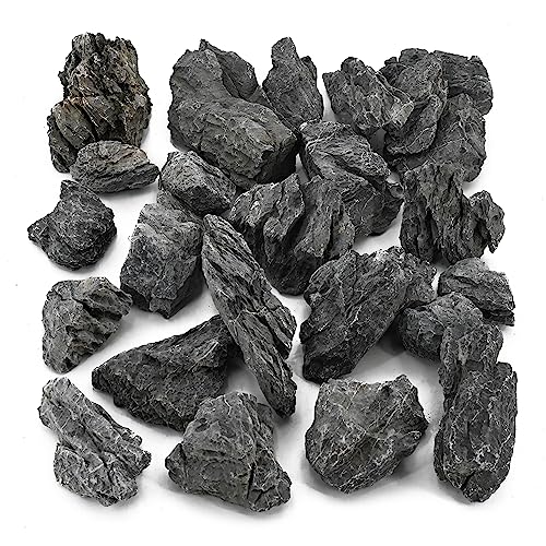 Unocho Seiryu Stone Aquarium Rocks 40lb Natural Fish Tank Rocks for Aquascaping Garden Landscaping Decoration Paludarium Amphibian Enclosures(3-12 Inches) - size: 40LB(3-12 inches)