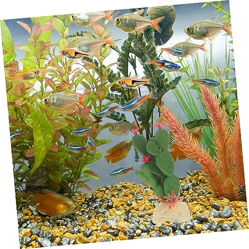 Healifty Artificial Plastic Cactus Plant for Aquarium Fish Tank Decoration Injection Molded Simulation Succulent Fade Resistant Vivid Landscape Ornament for Reptile Terrarium and Home Decor