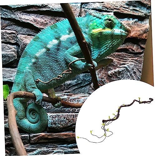 DOITOOL 2pcs Realistic Reptile Vines for Terrarium Bendable Simulation Climbing Plants Pet Habitat Decor for Geckos Lizards Bearded Dragons